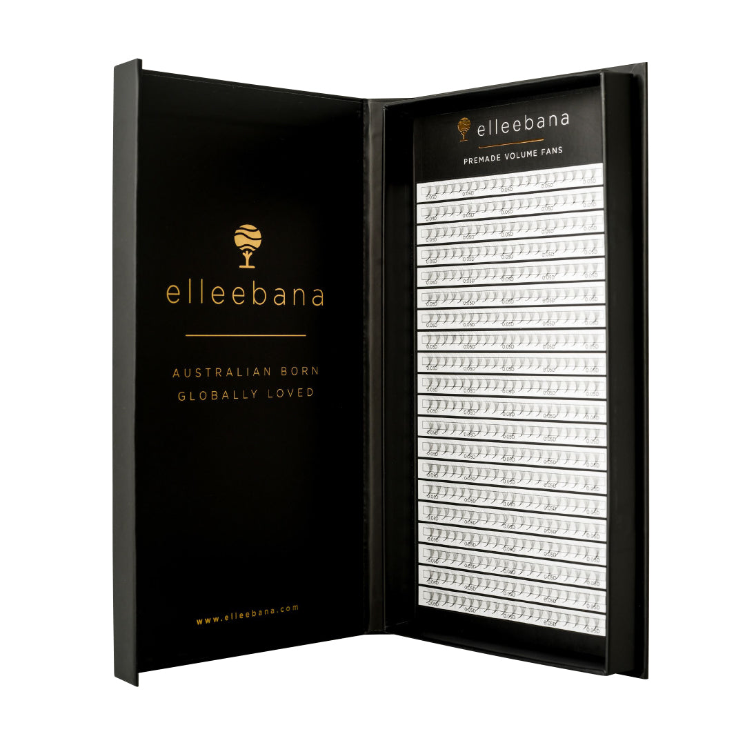 premade volume fans, premade lash fans, premade volume lashes, Elleebana premade volume lashes, Elleebana premades, premfade fans